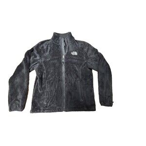The North Face Jacket Womens M Black Osito Full Zip Fuzzy Soft Fleece Half Dome